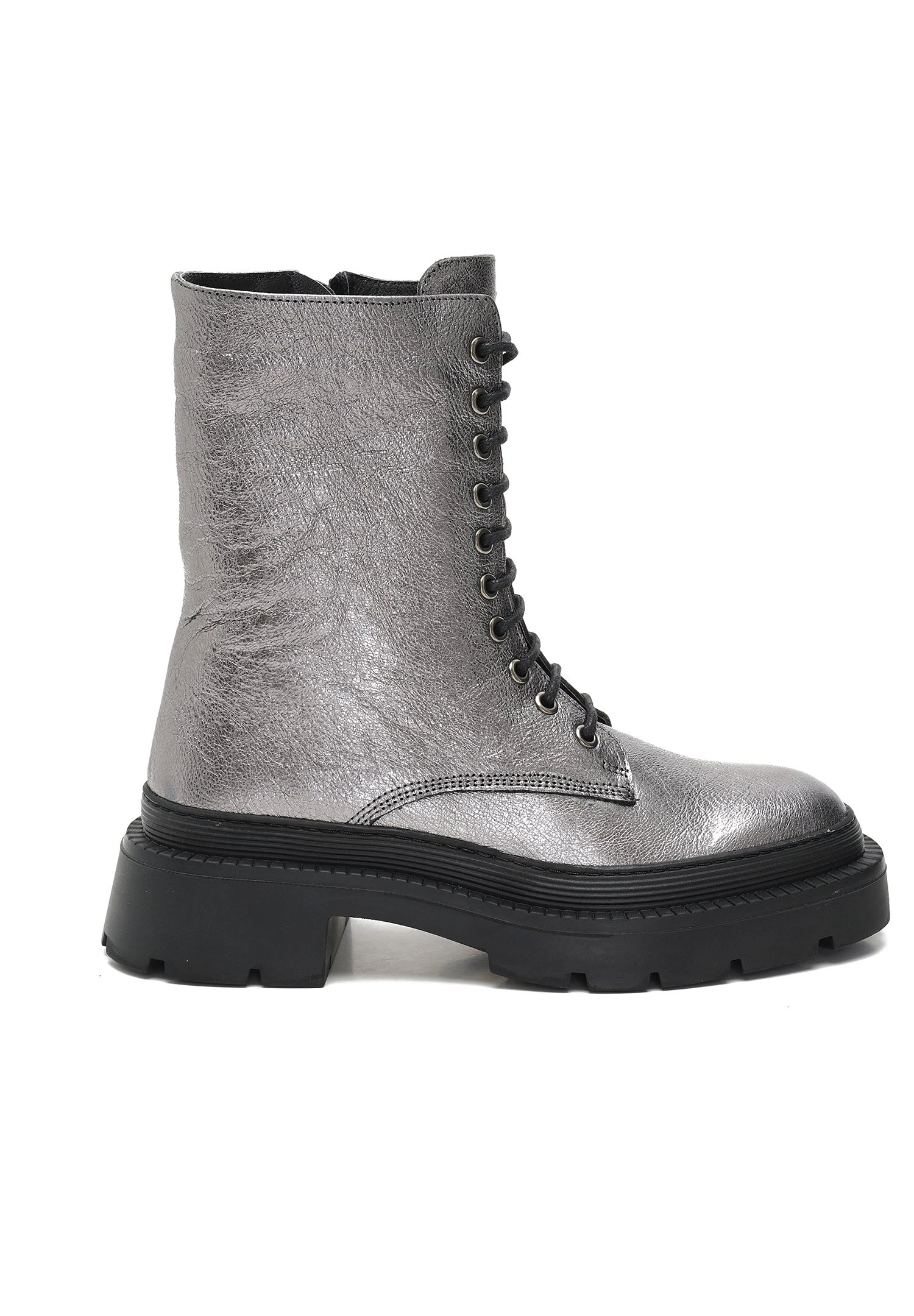 Enkellaarsjes Met Plateauzool - Silver Coloured 5 Enkellaarsjes Met Plateauzool - Silver Coloured - Afbeelding 5