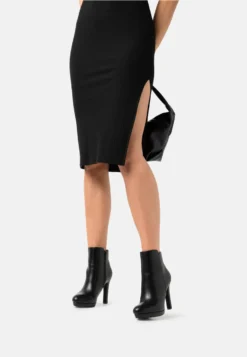 Buffalo Vegan Roxana - Enkellaarsjes Met Plateauzool - Black