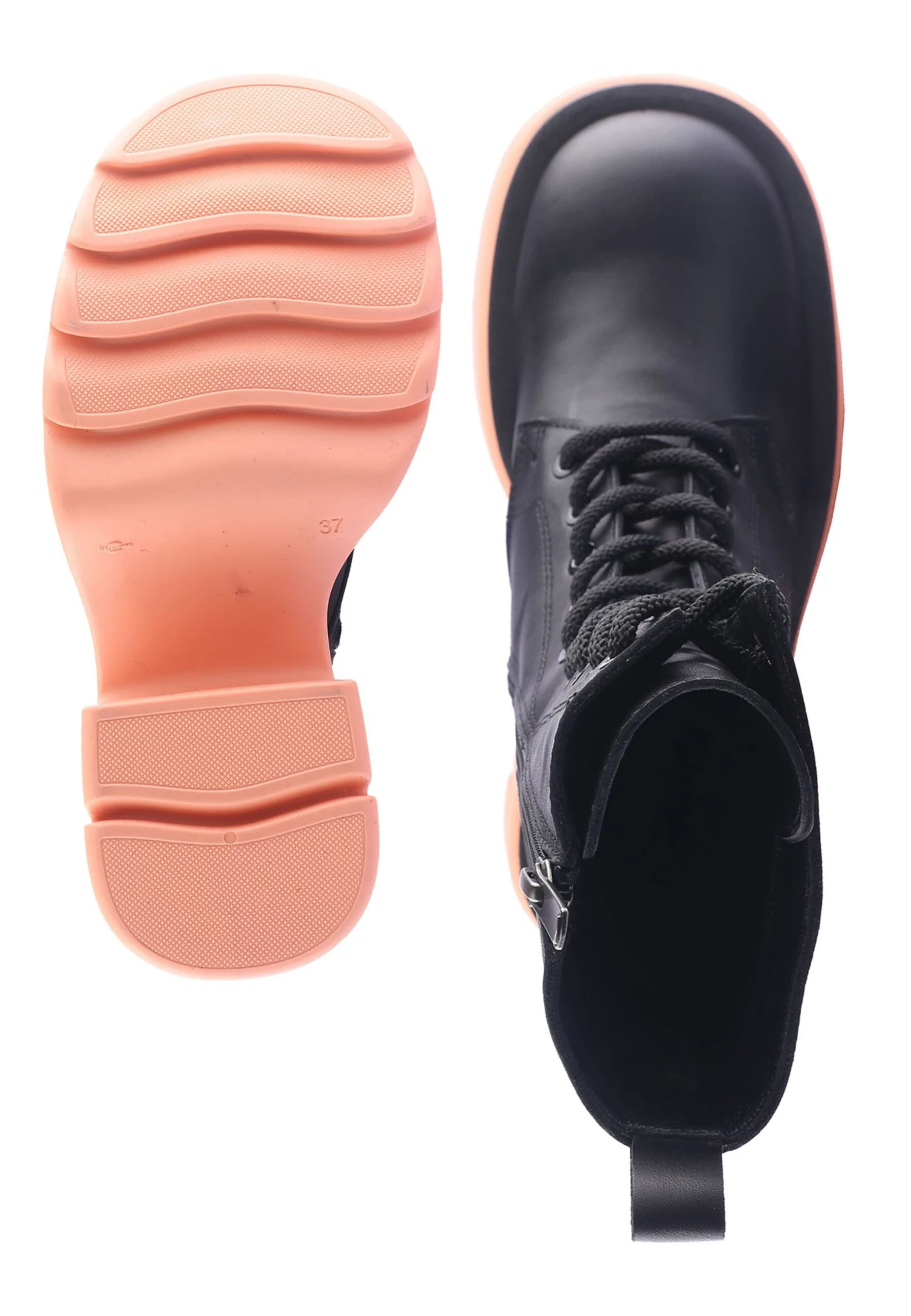 Antrakto - Enkellaarsjes Met Hoge Hak - Black/Pink 3 Antrakto - Enkellaarsjes Met Hoge Hak - Black/Pink - Afbeelding 3