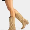 BERSHKA Heeled 11033160 - Cowboy-/Bikerlaarzen - Sand