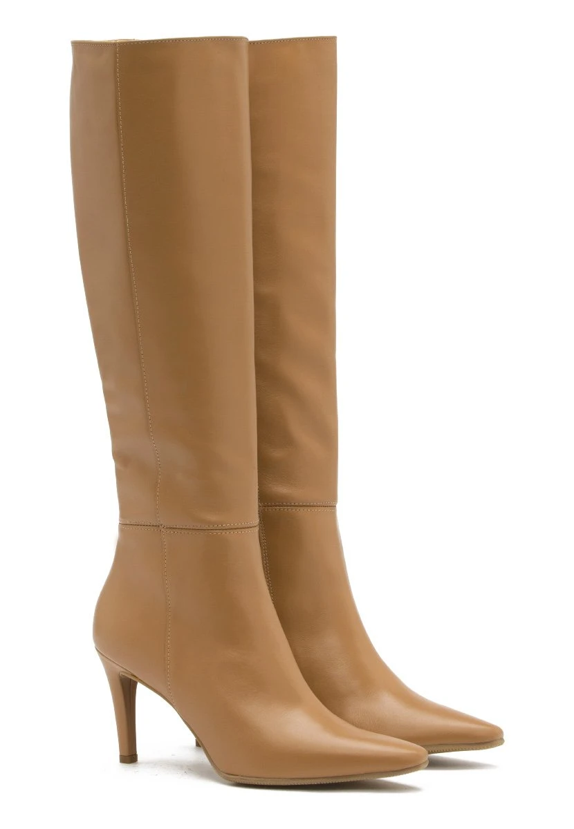 Laarzen Met Hoge Hak - Beige 2 Laarzen Met Hoge Hak - Beige - Afbeelding 2