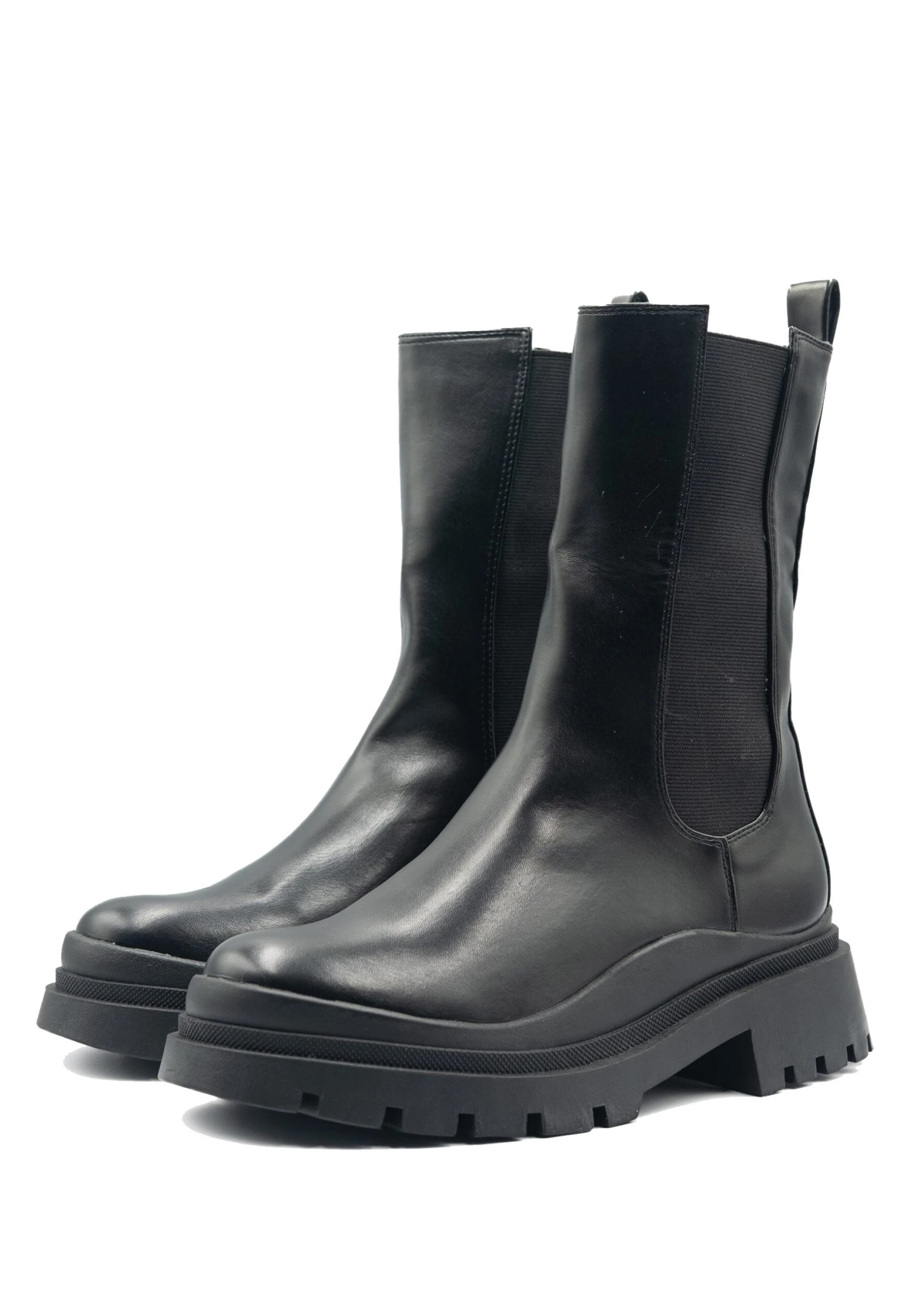 Mid Calf Chelsea With Chunky Heel - Laarzen - Black Pu 3 Mid Calf Chelsea With Chunky Heel - Laarzen - Black Pu - Afbeelding 3