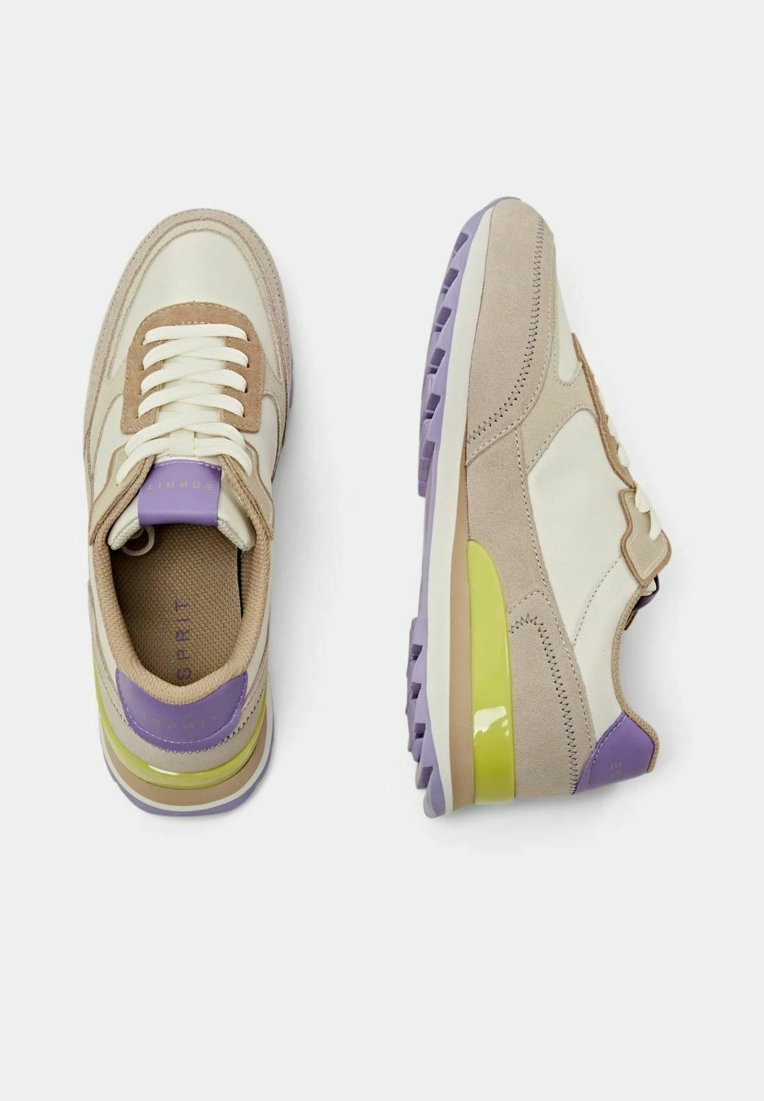 ESPRIT Mit Echtem - Sneakers Laag - Beige 3 ESPRIT Mit Echtem - Sneakers Laag - Beige - Afbeelding 3