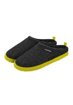Giesswein Woolpops - Pantoffels - Anthrazit/Lime -Damesschoenen 438be721f4ee496a908a3e8c90620403