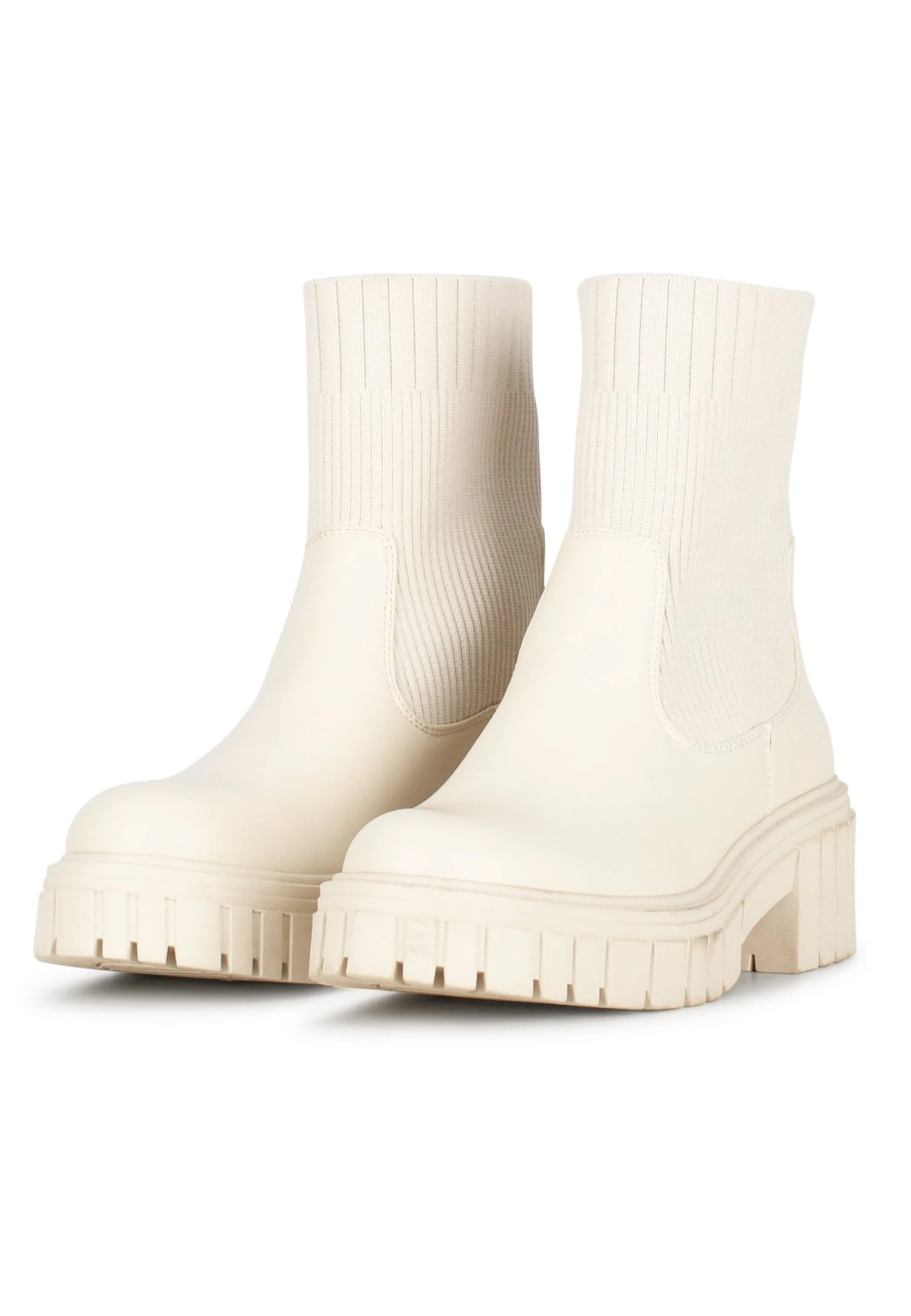 Ayla - Enkellaarsjes Met Plateauzool - Cream 3 Ayla - Enkellaarsjes Met Plateauzool - Cream - Afbeelding 3