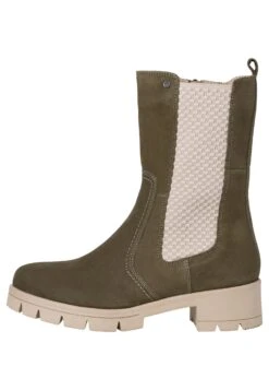 Tamaris Comfort Chelsea - Enkellaarsjes Met Plateauzool - Khaki