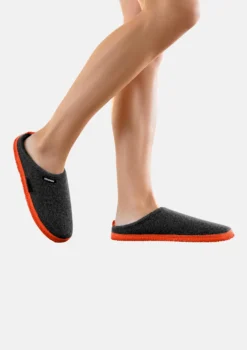 Giesswein Woolpops - Pantoffels - Anthrazit/Neonorange