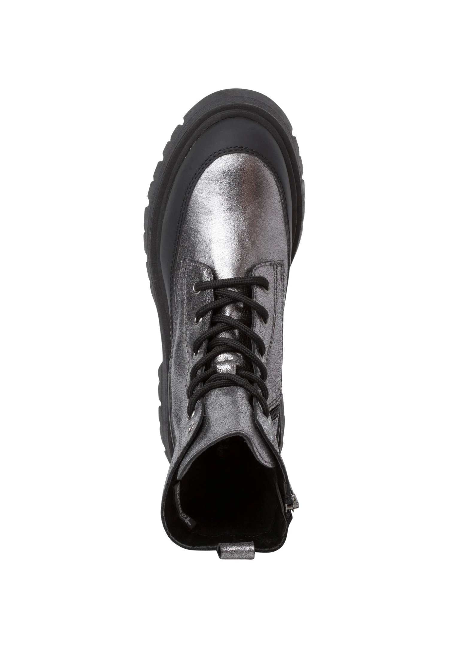 Tamaris Stiefelette - Enkellaarsjes Met Plateauzool - Silver Met Blk 4 Tamaris Stiefelette - Enkellaarsjes Met Plateauzool - Silver Met Blk - Afbeelding 4