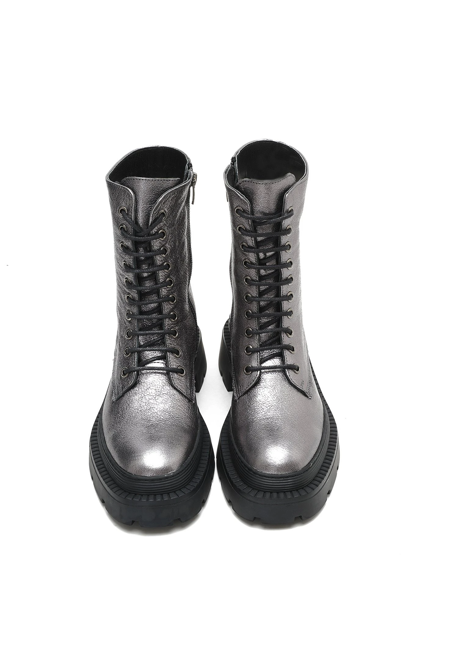 Enkellaarsjes Met Plateauzool - Silver Coloured 3 Enkellaarsjes Met Plateauzool - Silver Coloured - Afbeelding 3