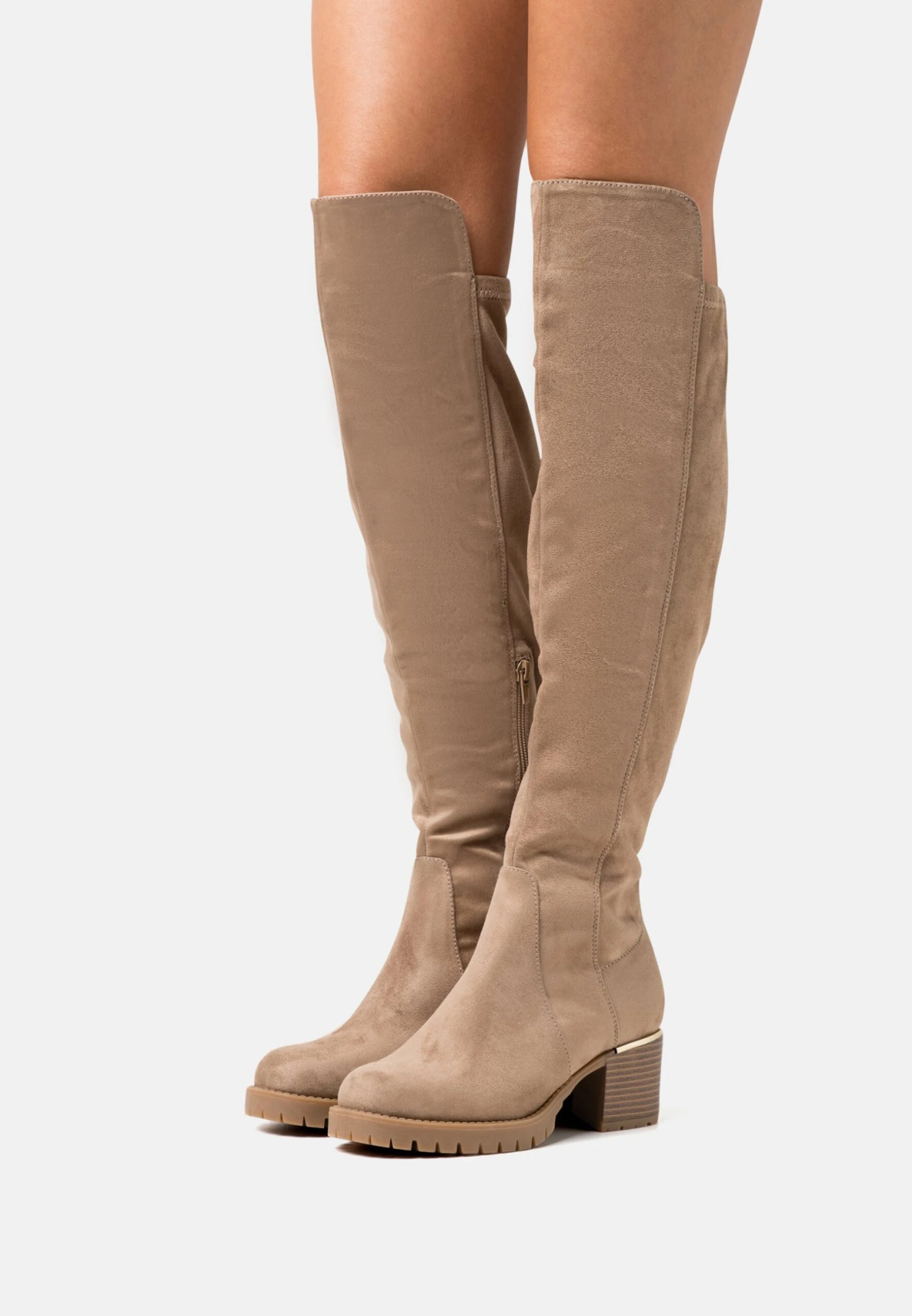 Overknee Laarzen - Beige 1 Overknee Laarzen - Beige