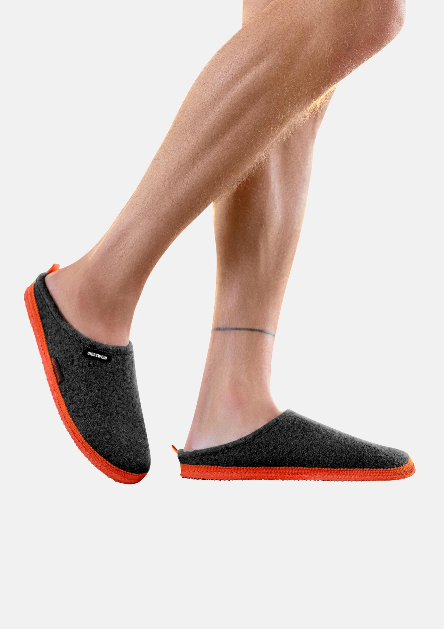 Giesswein Woolpops - Pantoffels - Anthrazit/Neonorange 2 Giesswein Woolpops - Pantoffels - Anthrazit/Neonorange - Afbeelding 2