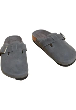 Marks & Spencer Suede Buckle Clog Mule - Pantoffels - Grey