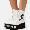 KOI FOOTWEAR Silent Screams Platform Boots - Enkellaarsjes Met Plateauzool - White