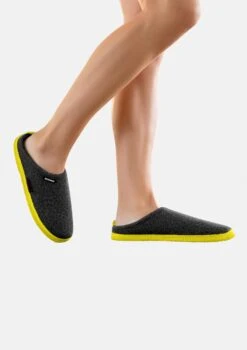 Damesschoenen 25 Giesswein Woolpops - Pantoffels - Anthrazit/Lime