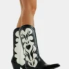 BERSHKA Heeled - Cowboy-/Bikerlaarzen - Black