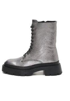 Enkellaarsjes Met Plateauzool - Silver Coloured