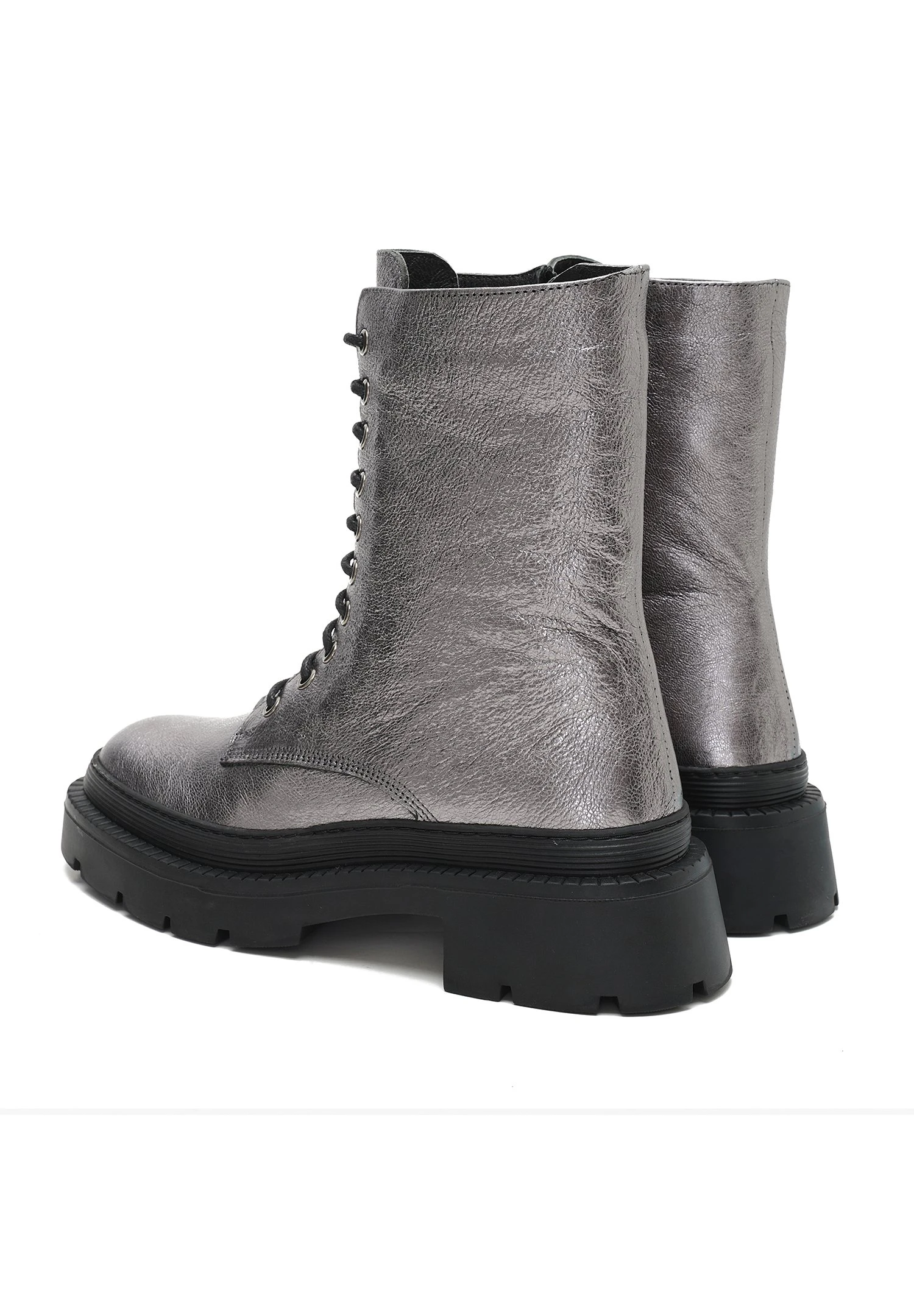 Enkellaarsjes Met Plateauzool - Silver Coloured 4 Enkellaarsjes Met Plateauzool - Silver Coloured - Afbeelding 4