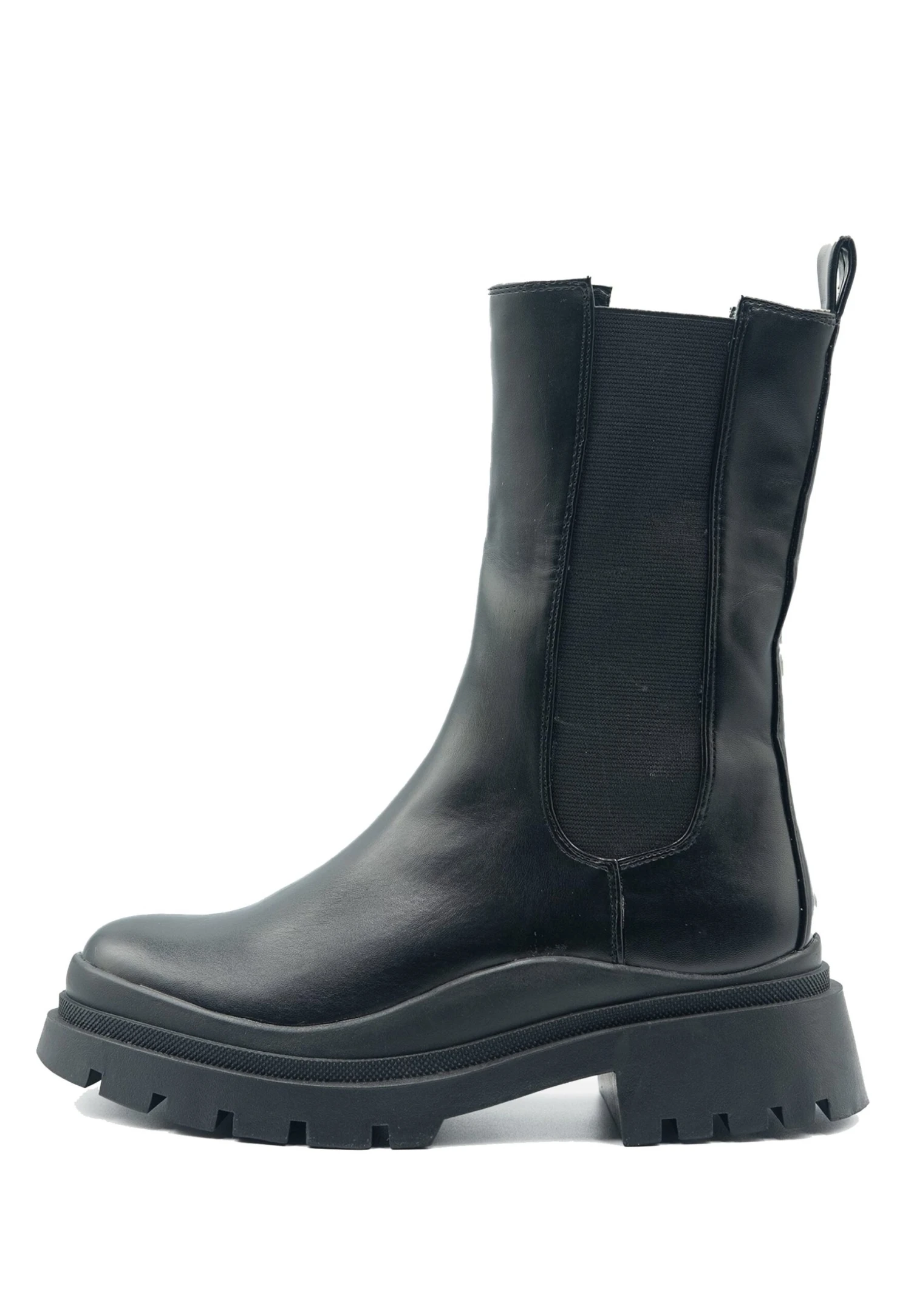 Mid Calf Chelsea With Chunky Heel - Laarzen - Black Pu 2 Mid Calf Chelsea With Chunky Heel - Laarzen - Black Pu - Afbeelding 2